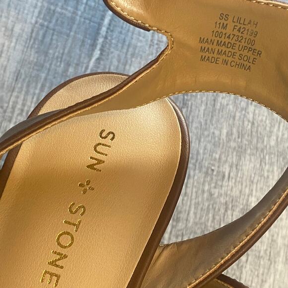 Sun + Stone Lillah Block Heel Platform Dress Sandals, Brown Women Size 11M NWOT - Picture 6 of 12